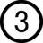Number three in a circle